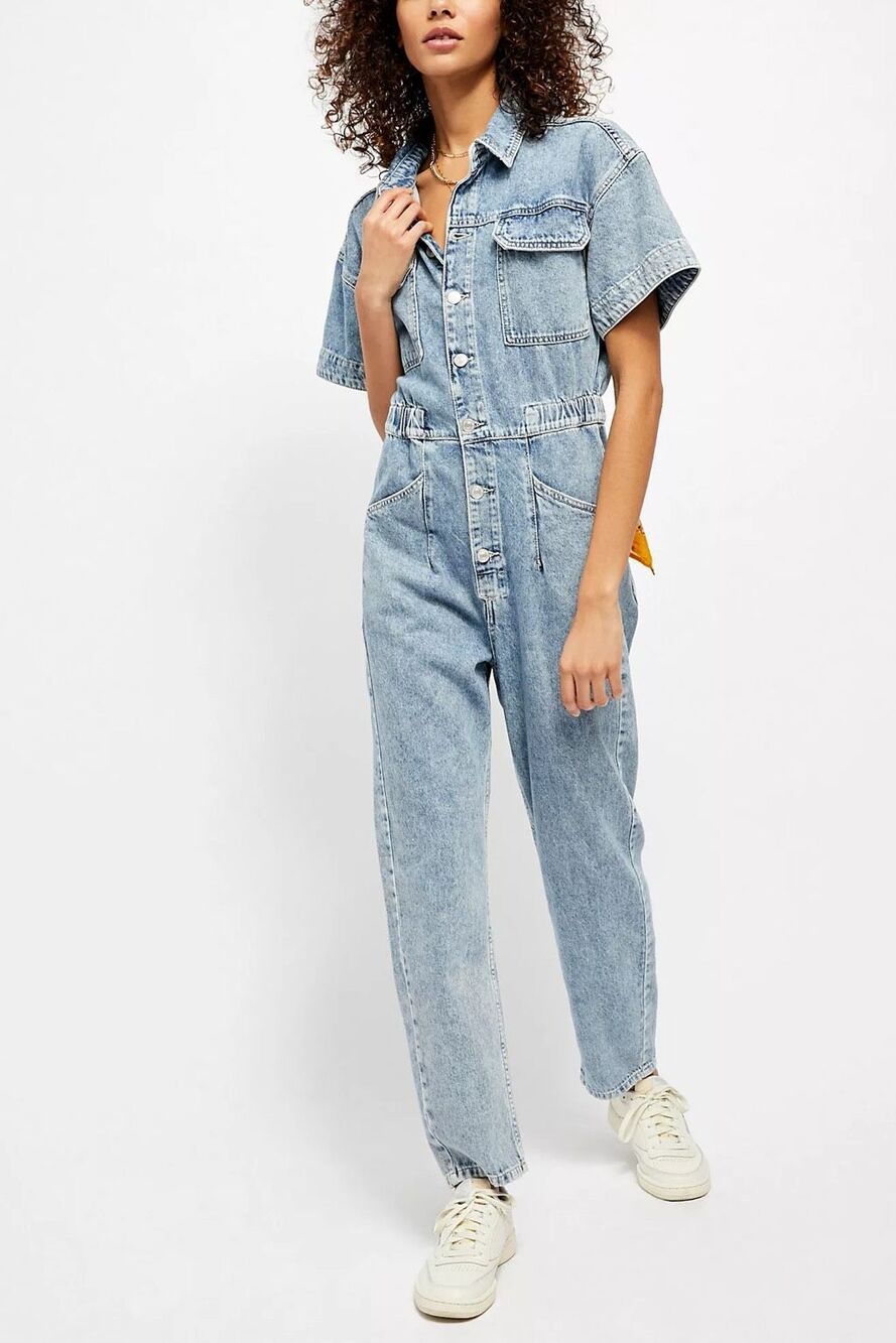 We The Free Marci Coveralls in Denim Blue Large